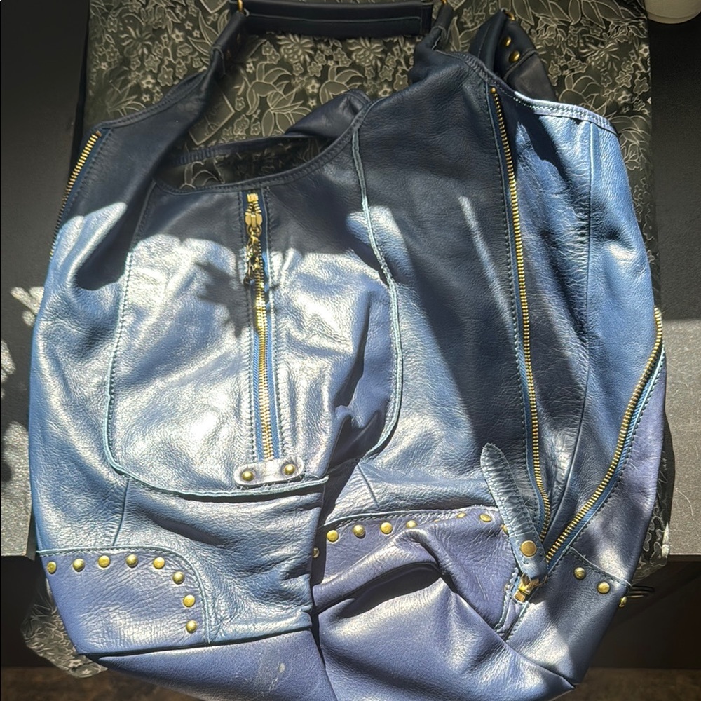 Ipanema Blue Metallic Shoulder Bag